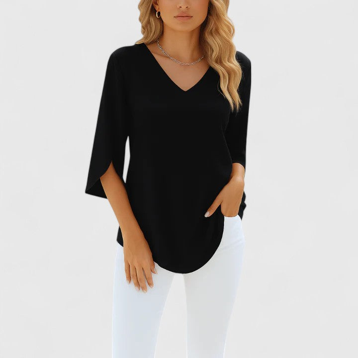 Violetta | Sophisticated V-Neck Blouse