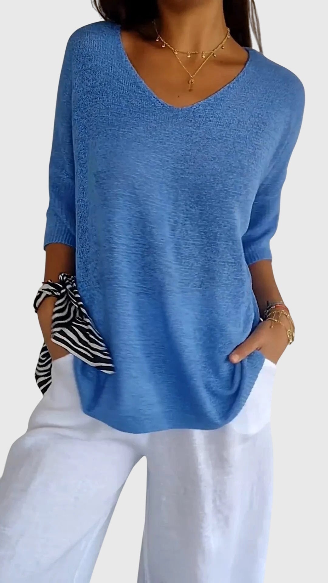 Cassandra | Elegant V-Neck Top