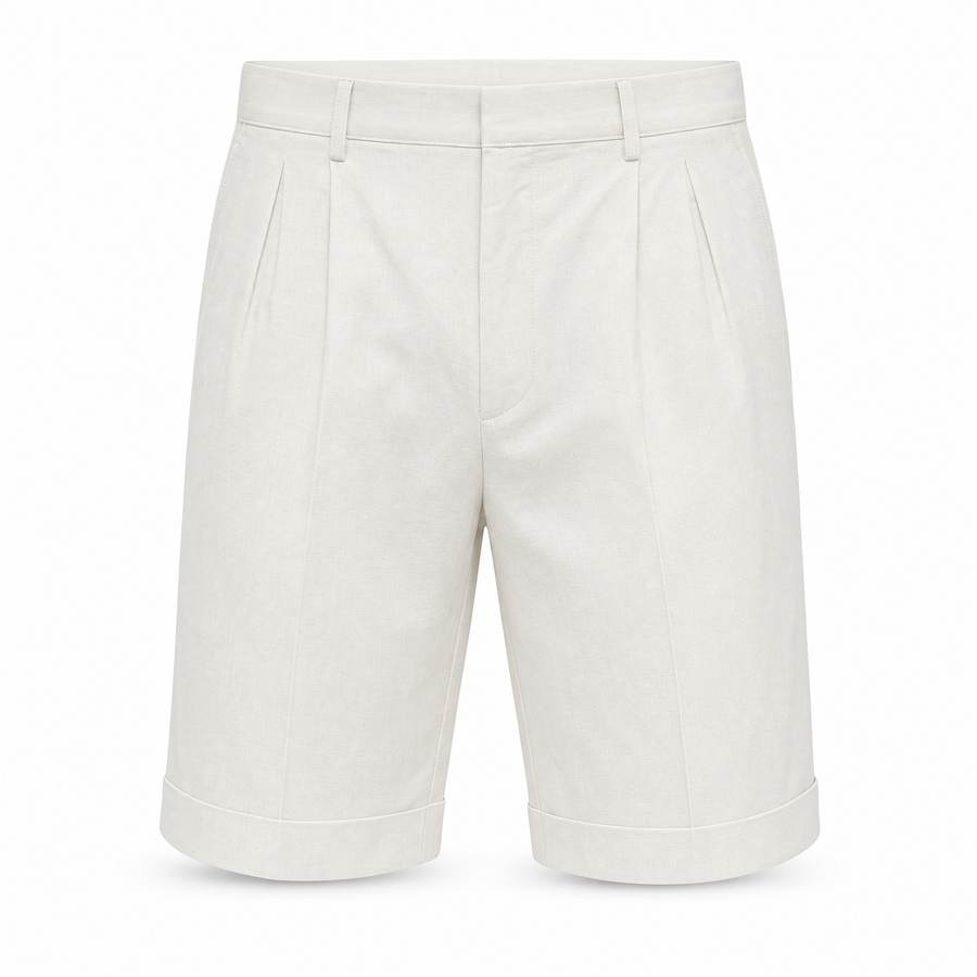 Marco | Tailored Pleated Cotton Shorts